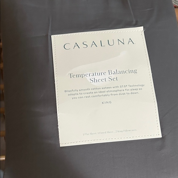 Casaluna Metal Gray Temperature Balancing Sheet Set - King - Picture 1 of 8